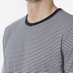 thumbnail Folk 1x1 Striped T-Shirt, Navy Ecru, Detail Shot 2