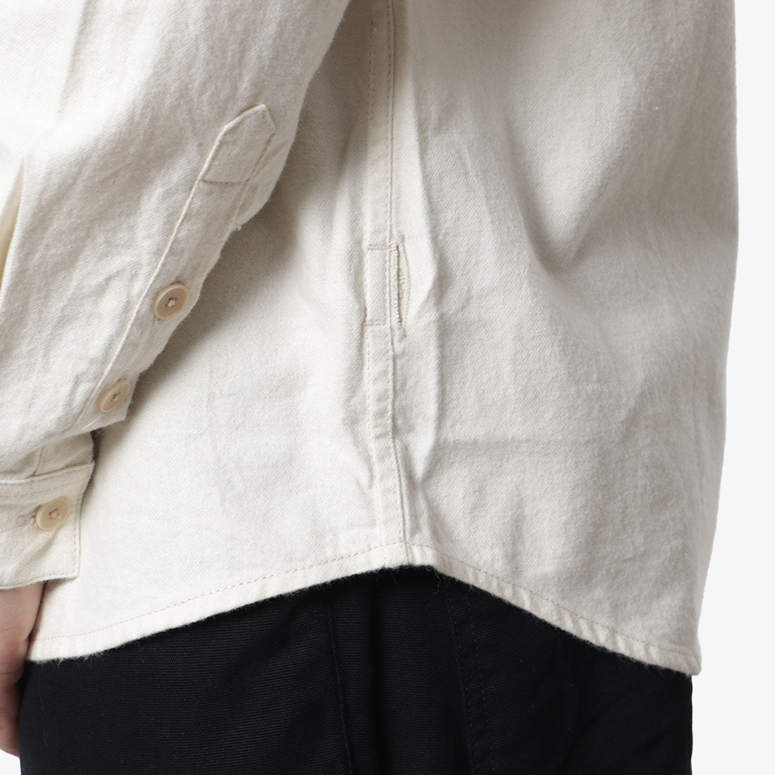 Folk Relaxed Fit Shirt, Ecru Flannel, Detail Shot 3