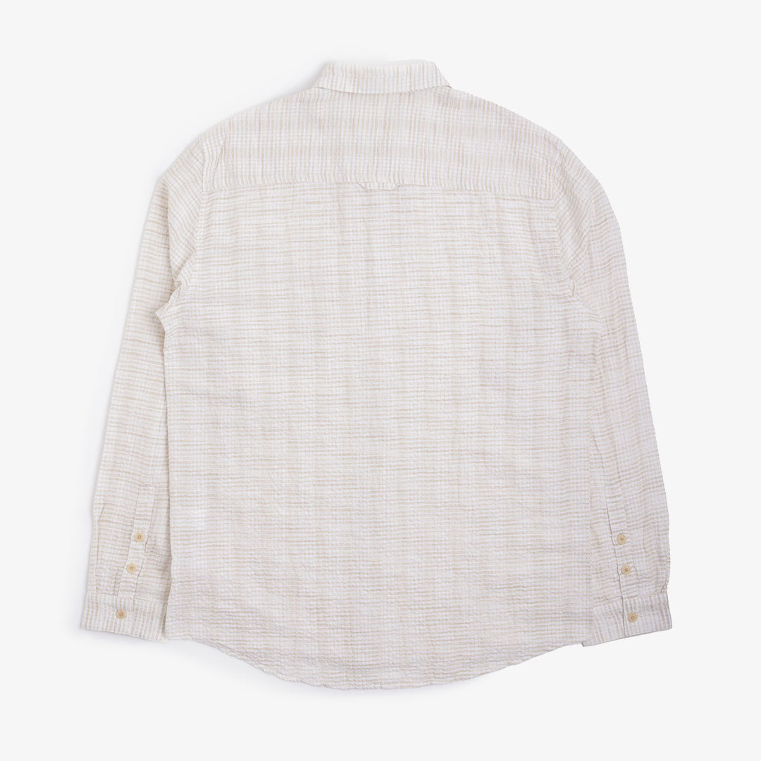 main Folk Relaxed Fit Shirt, Natural Crinkle Stripe, Detail Shot 5