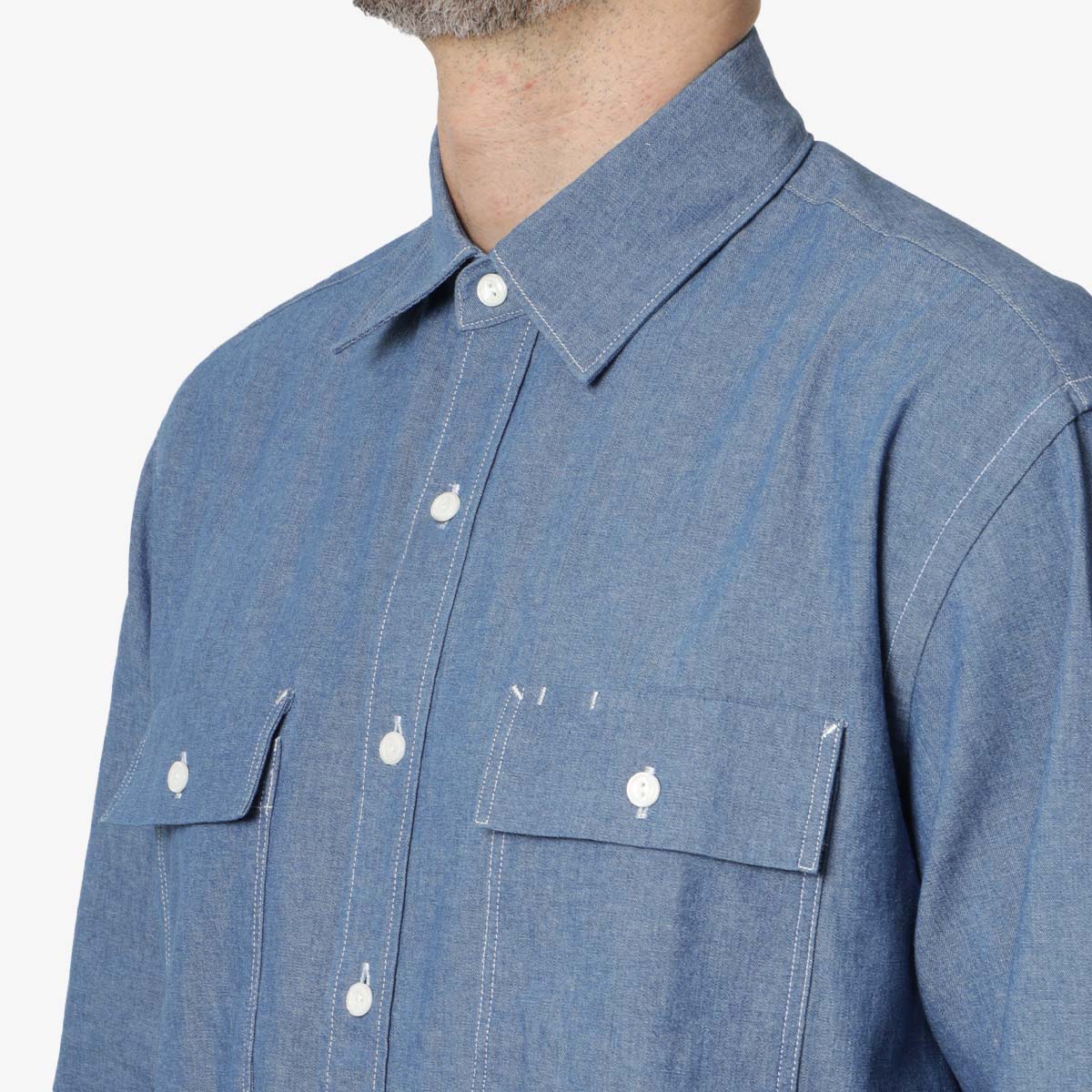 FrizmWORKS Cigarette Pocket Chambray Shirt