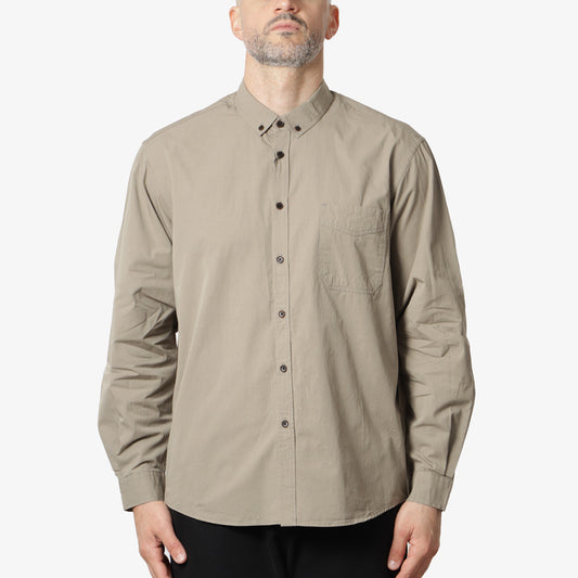 FrizmWORKS High Count French Shirt, Khaki Grey, Detail Shot 1