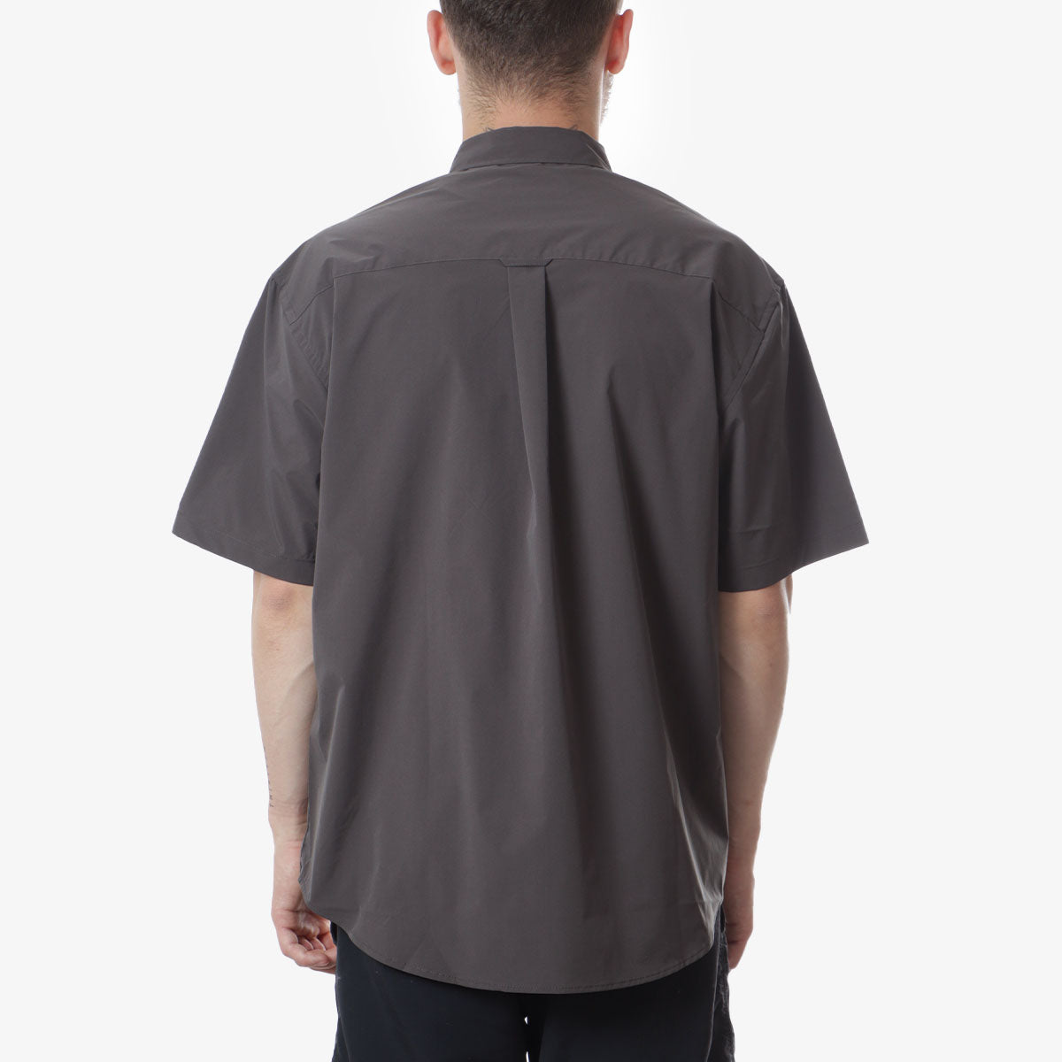 FrizmWORKS OG Poplin Oversized Shirt, Charcoal, Detail Shot 3