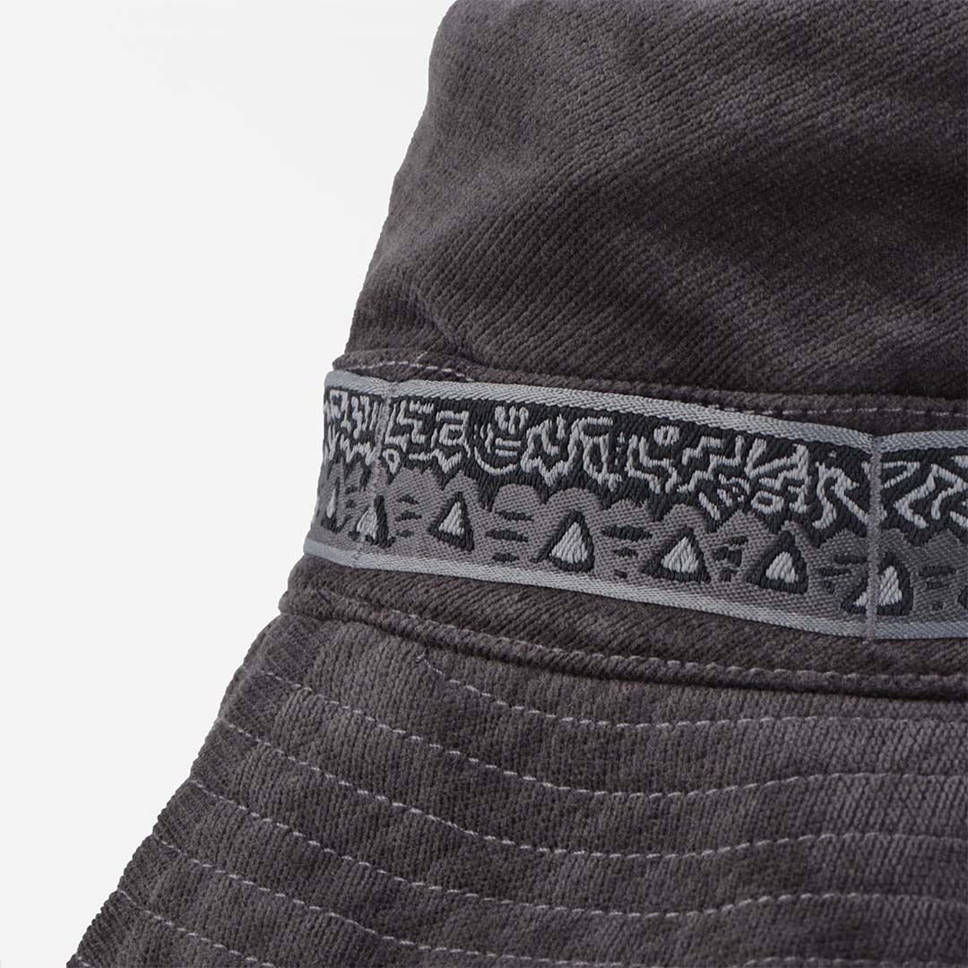 main Gramicci x And Wander JQ Tape Corduroy Hat, Charcoal, Detail Shot 3