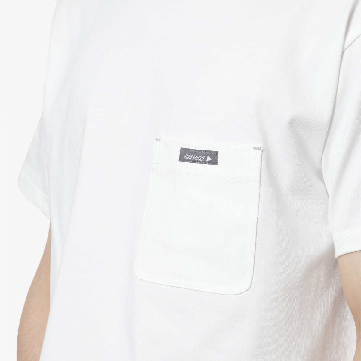 main Gramicci x And Wander Backprint T-Shirt, White, Detail Shot 2