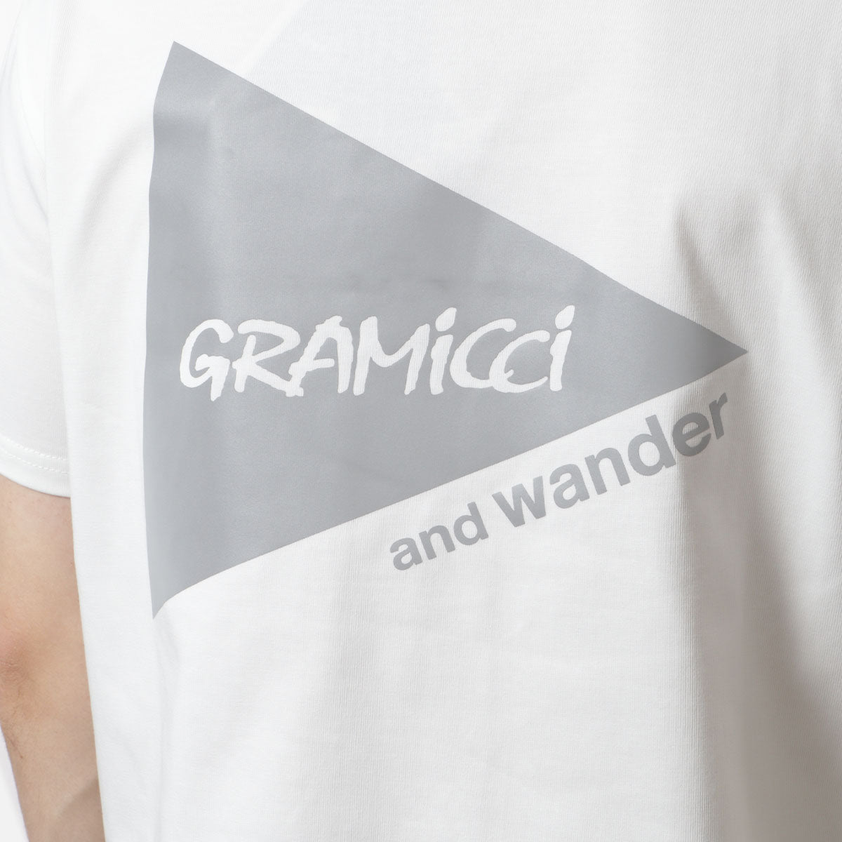 main Gramicci x And Wander Backprint T-Shirt, White, Detail Shot 4