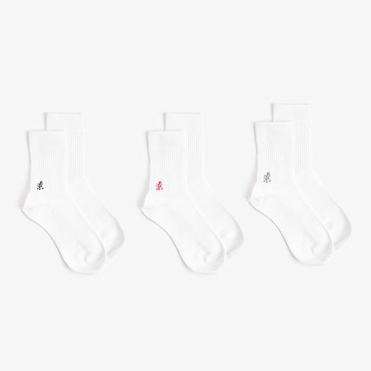 Gramicci Basic Crew Socks, White, Detail Shot 1