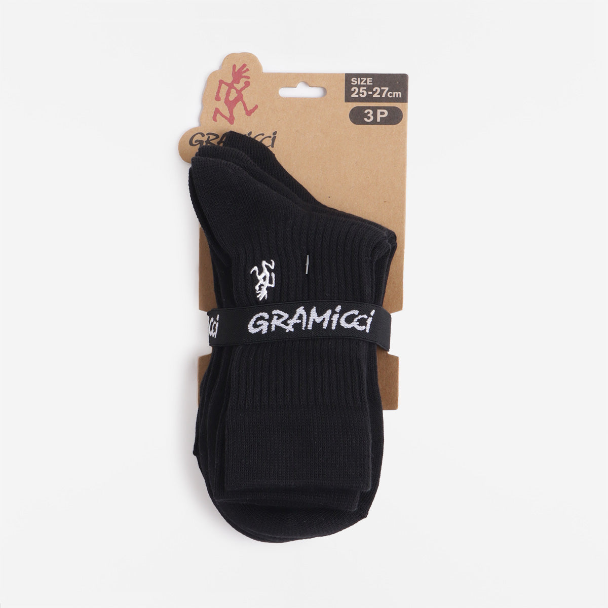 main Gramicci Basic Crew Socks, Black, Detail Shot 2