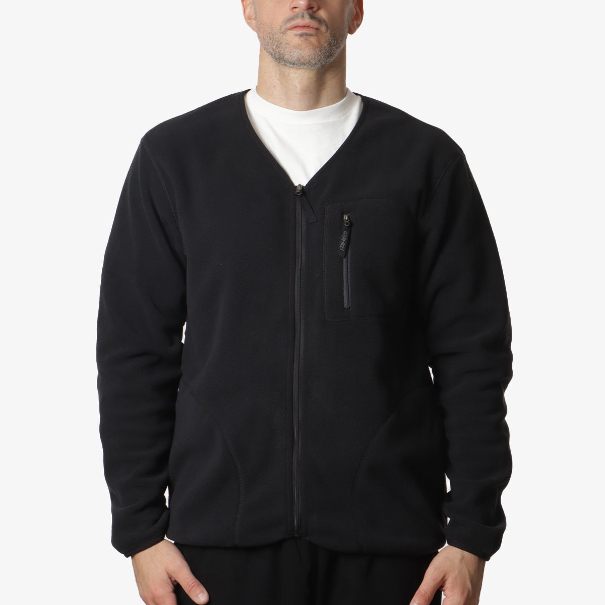 main Gramicci Fleece Cardigan Zip-Up, Black, Detail Shot 1