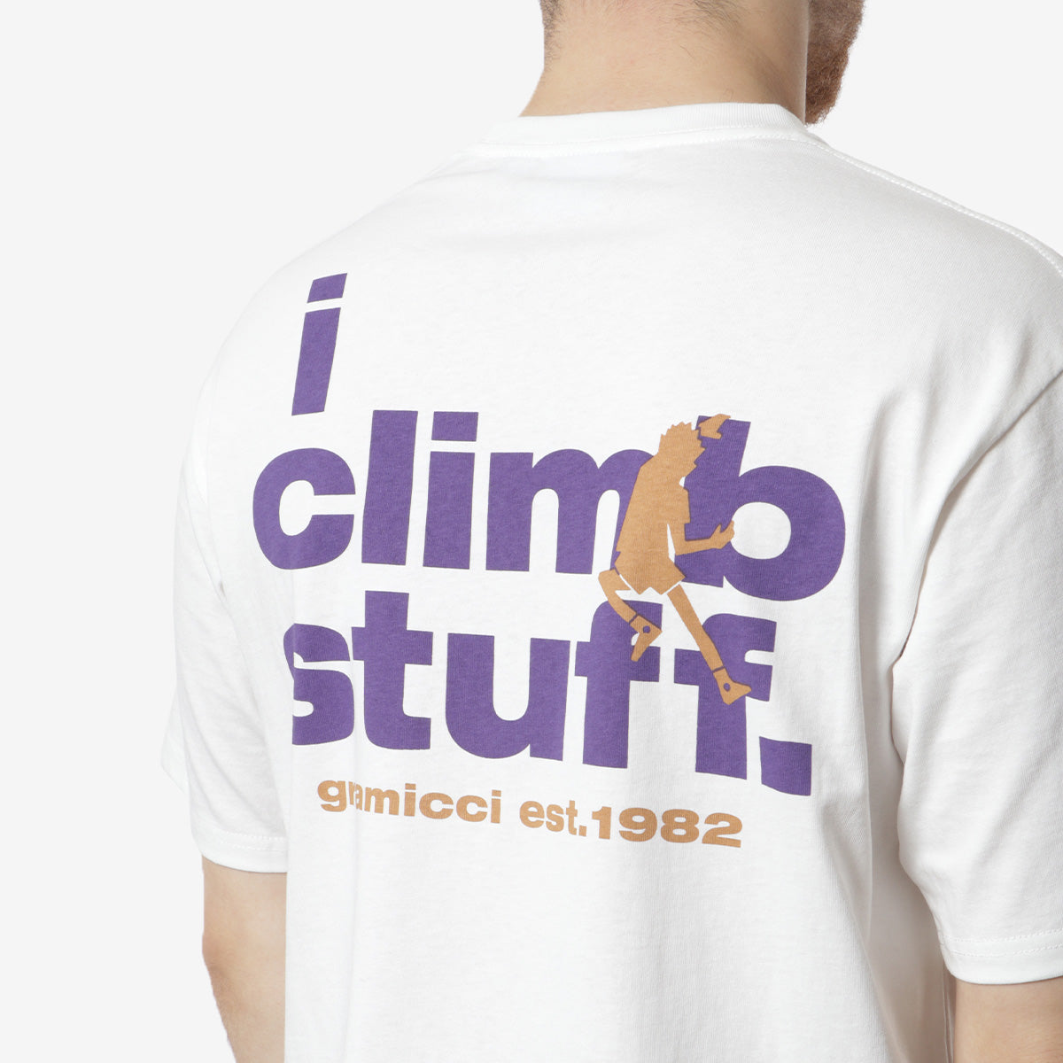 main Gramicci I Climb Stuff T-Shirt, White, Detail Shot 4