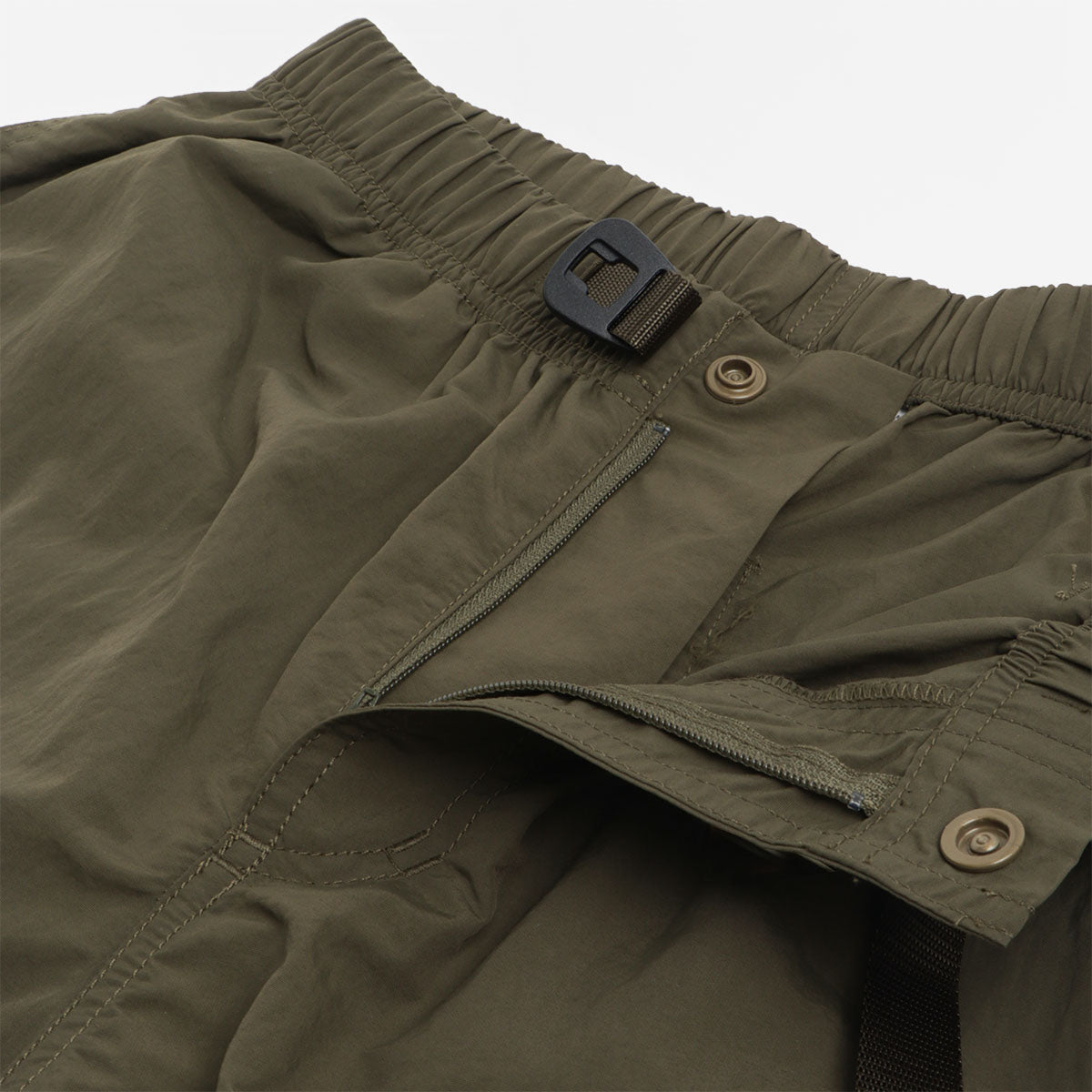 main Gramicci Nylon Loose Shorts, Deep Olive, Detail Shot 2