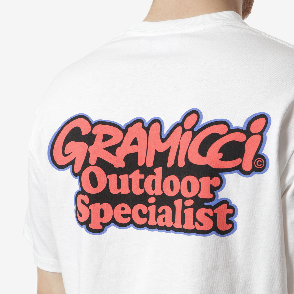 main Gramicci Outdoor Specialist T-Shirt, White, Detail Shot 4