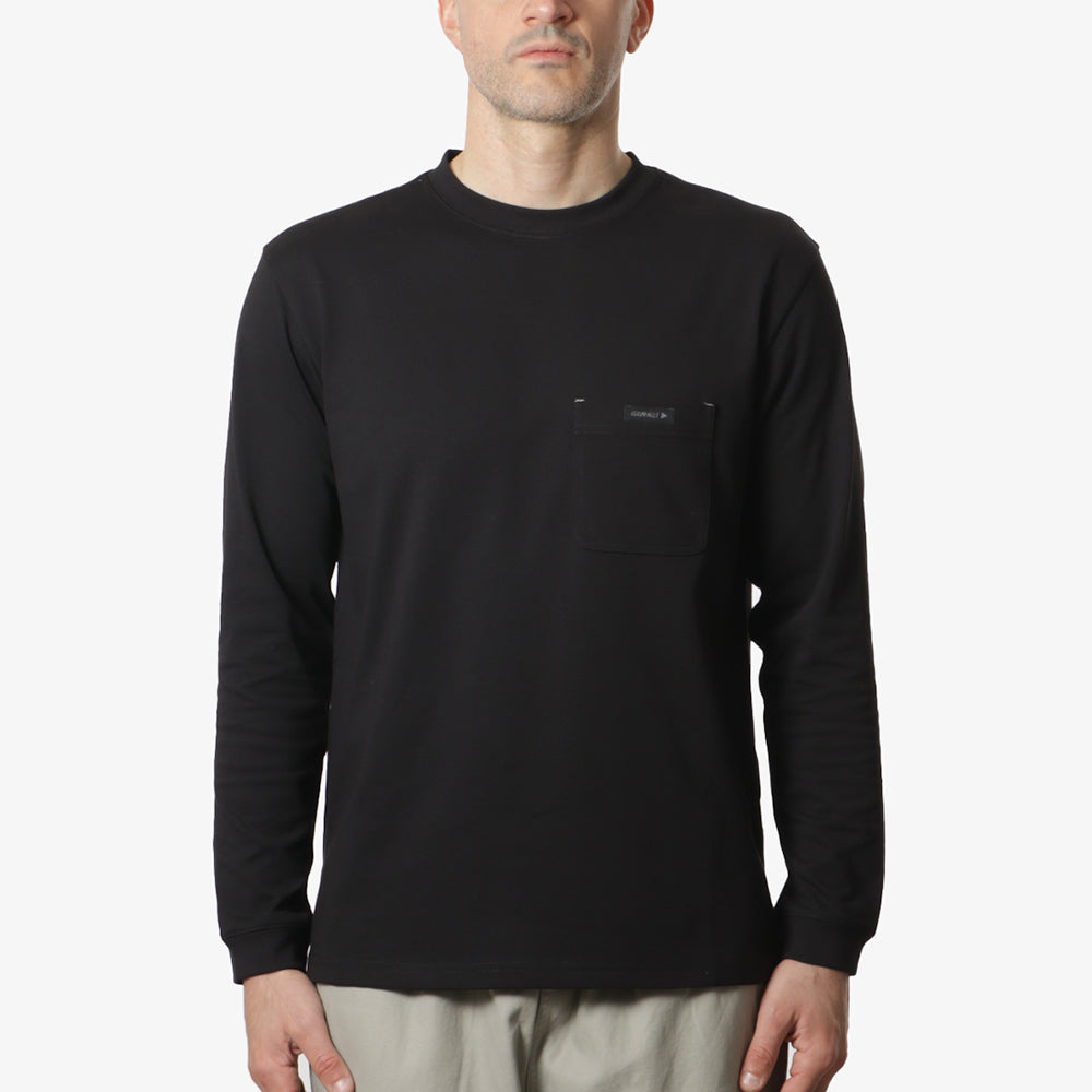 Gramicci x And Wander Backprint Long Sleeve T-Shirt, Black, Detail Shot 2