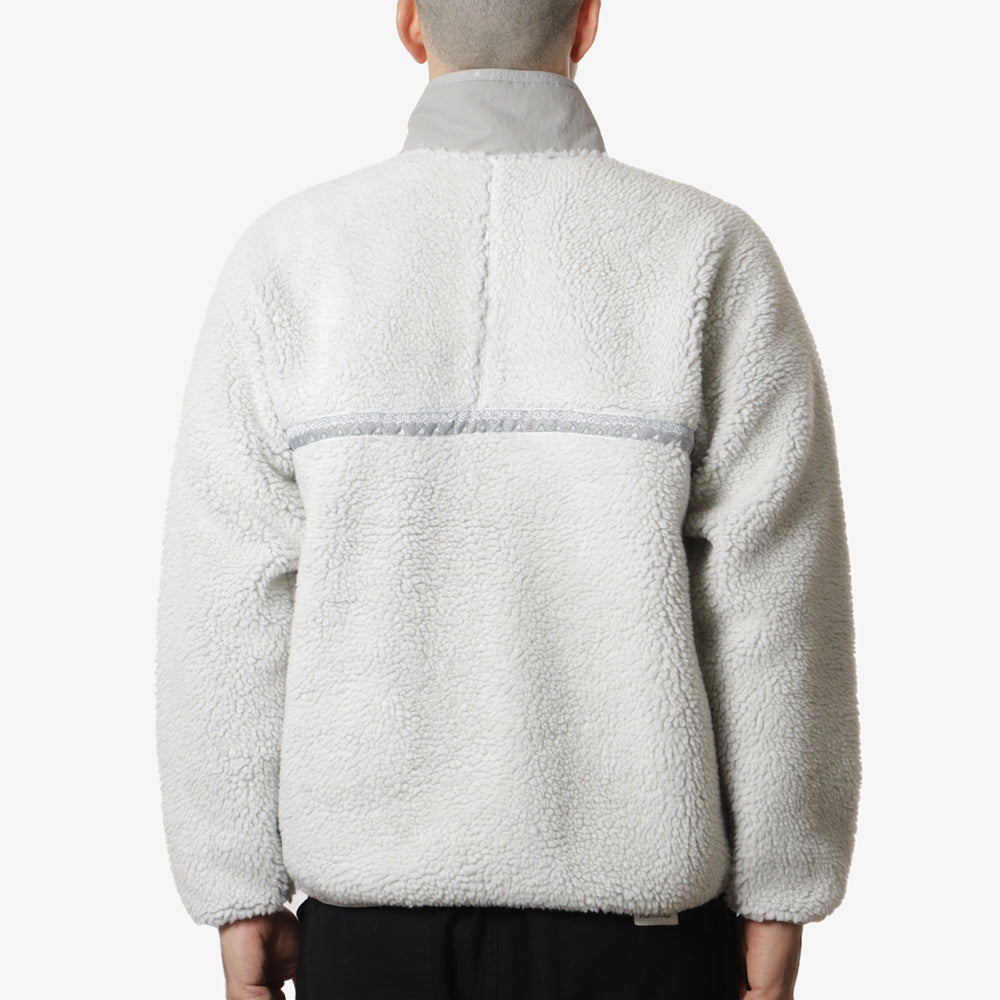 Gramicci x And Wander JQ Tape Fleece Jacket, Light Grey, Detail Shot 5