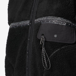 thumbnail Gramicci x And Wander JQ Tape Fleece Jacket, Black, Detail Shot 3