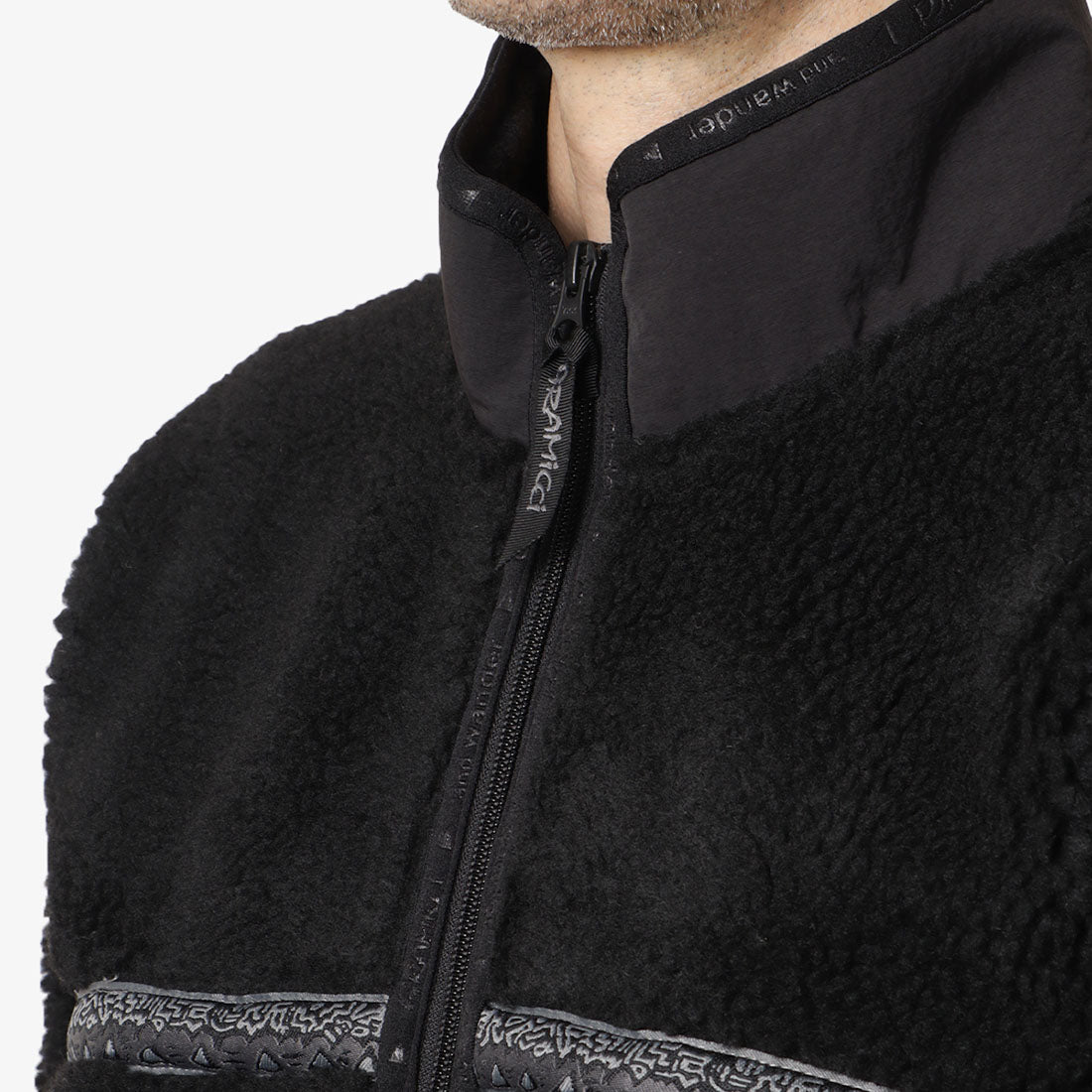 Gramicci x And Wander JQ Tape Fleece Jacket, Black, Detail Shot 5