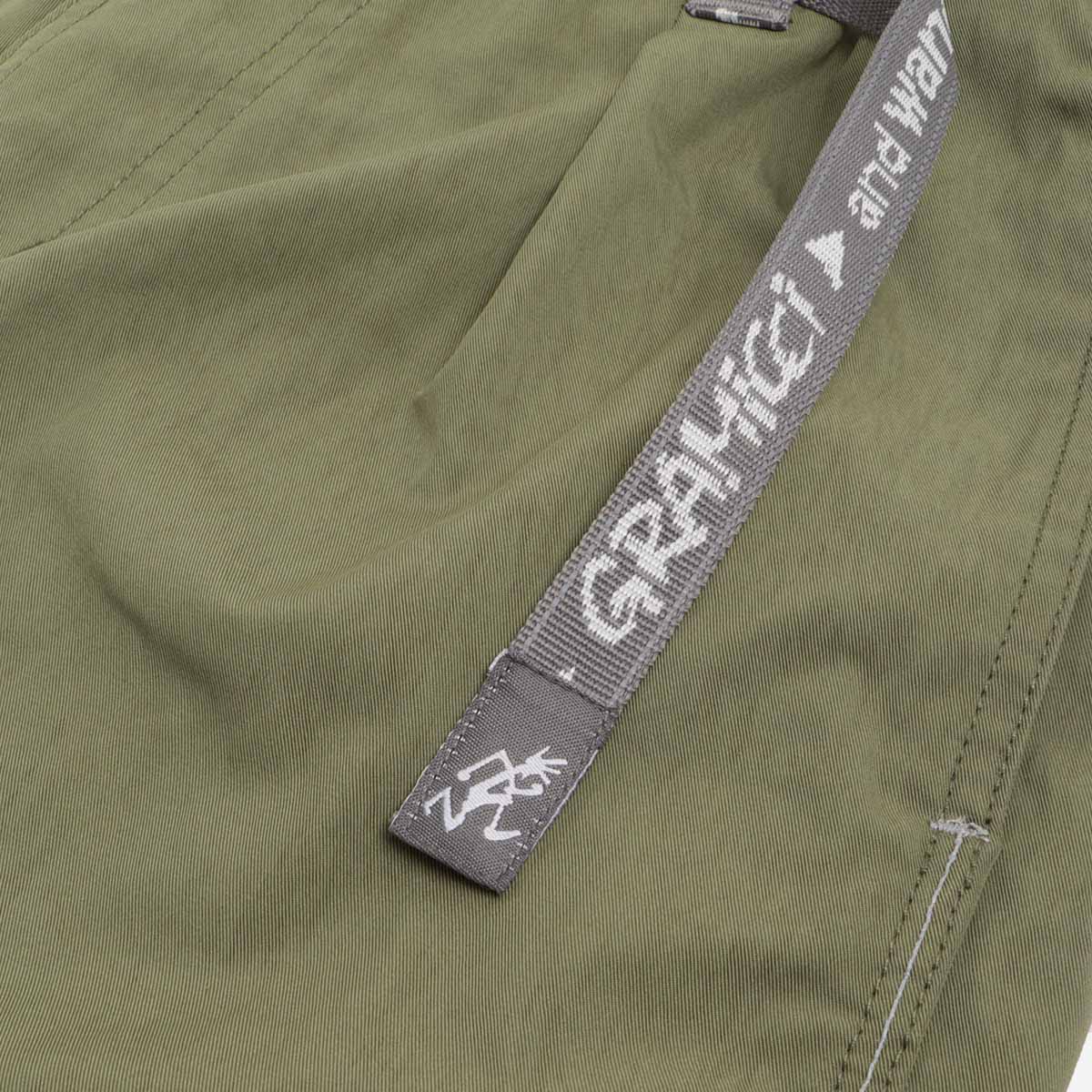 main Gramicci x And Wander Nyco Climbing G-Shorts, Olive, Detail Shot 2