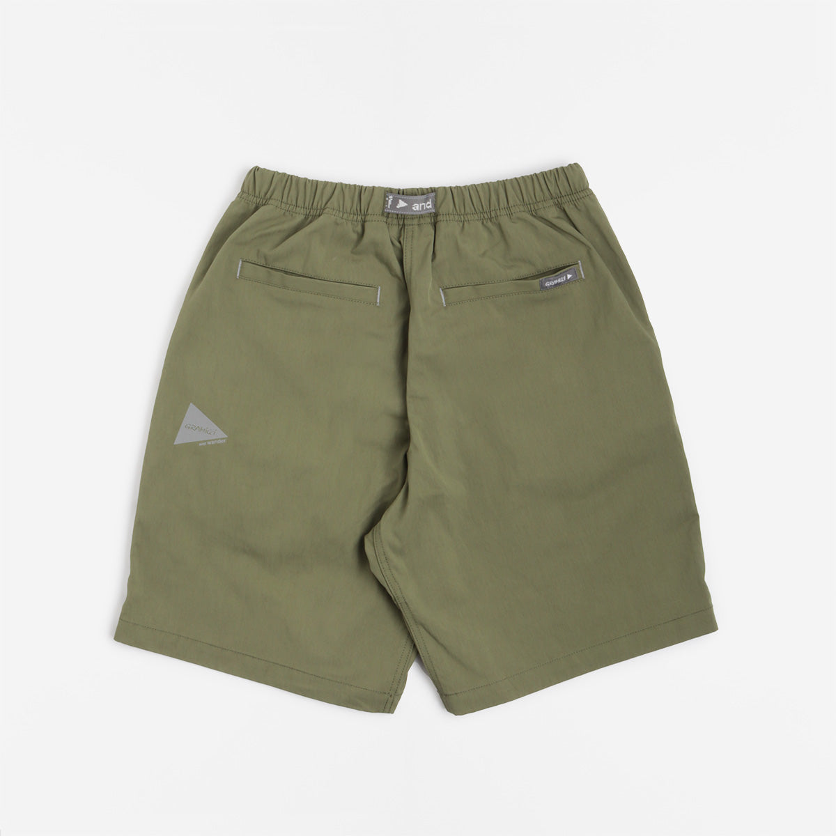 main Gramicci x And Wander Nyco Climbing G-Shorts, Olive, Detail Shot 5