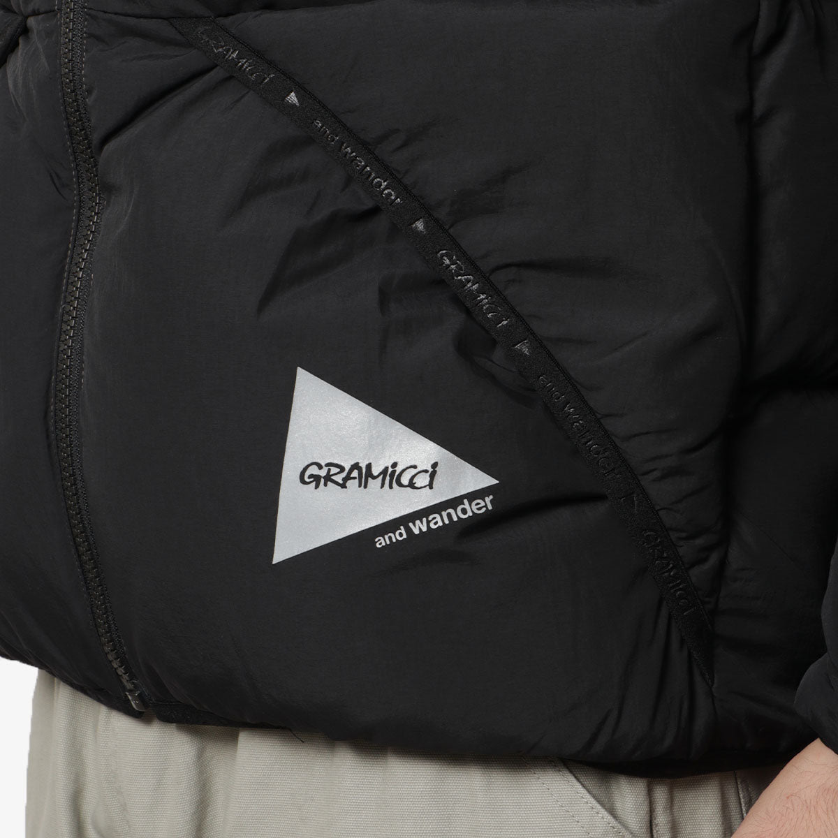 Gramicci x And Wander Down Jacket, Black, Detail Shot 2