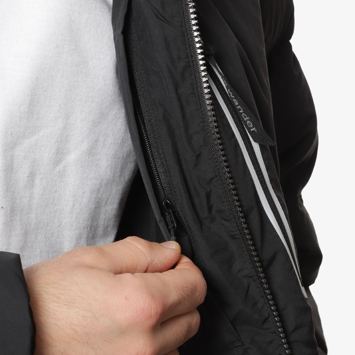 Gramicci x And Wander Down Jacket, Black, Detail Shot 7