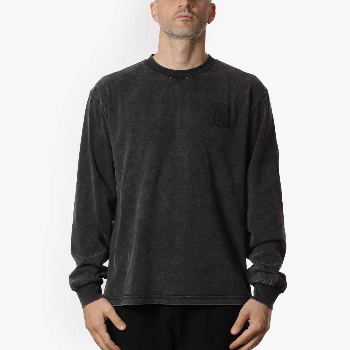 Heresy Arch Long Sleeve T-Shirt, Ash, Detail Shot 2