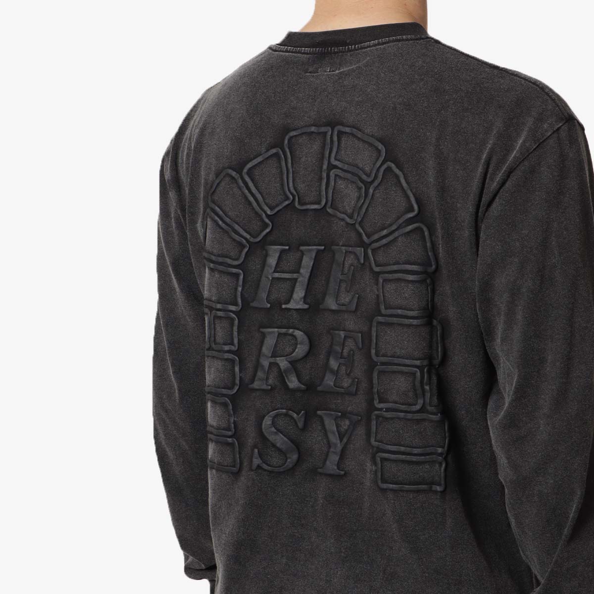 Heresy Arch Long Sleeve T-Shirt, Ash, Detail Shot 4