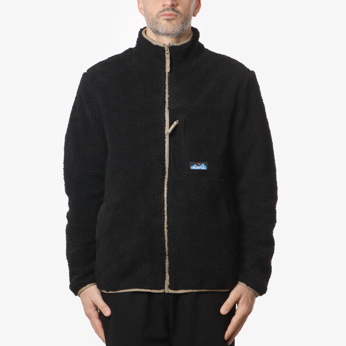 Kavu Wayside Fleece Jacket, Black, Detail Shot 1