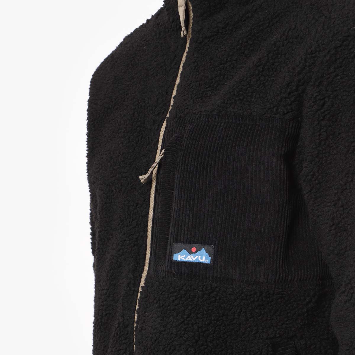 Kavu Wayside Fleece Jacket, Black, Detail Shot 2