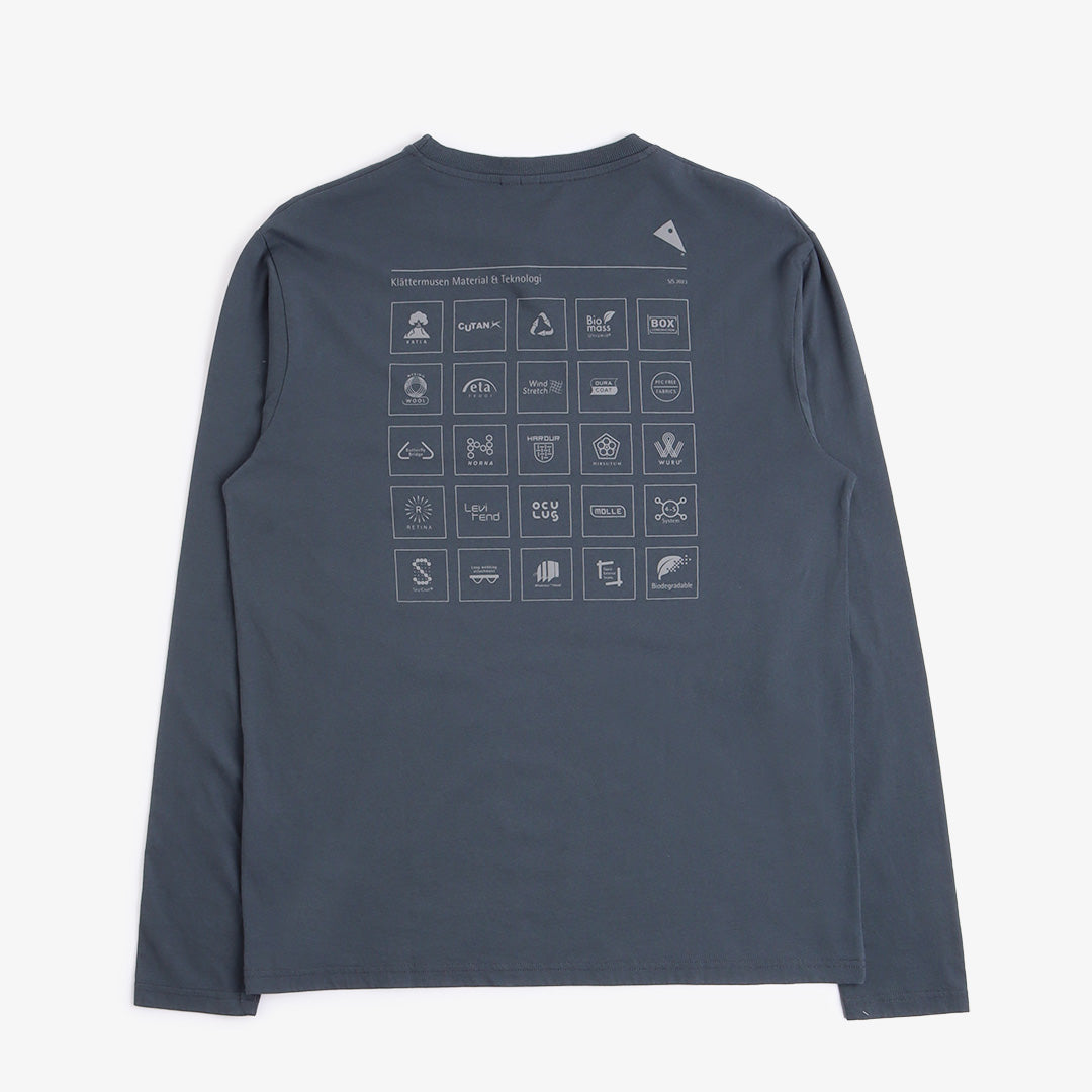 main Klattermusen Runa Elements Long Sleeve T-Shirt, Thistle Blue, Detail Shot 1