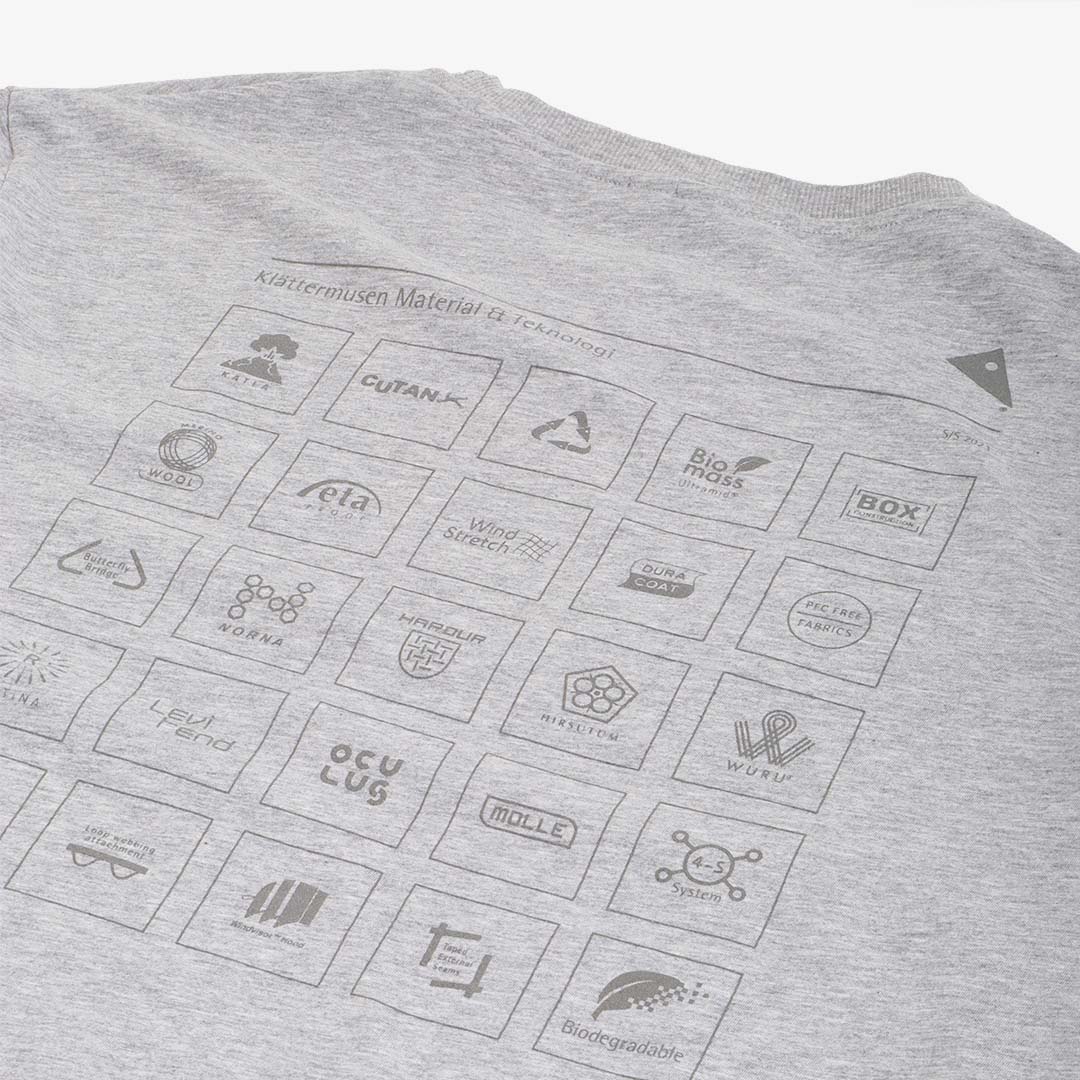 main Klattermusen Runa Elements Long Sleeve T-Shirt, Grey Melange, Detail Shot 4