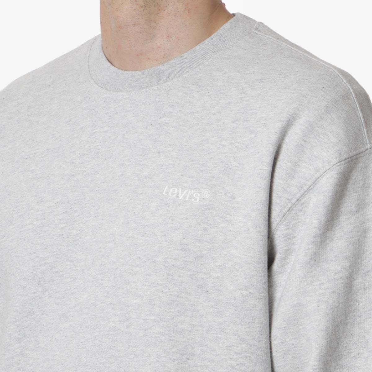 Levi's Authentic Crewneck Sweatshirt, Light Grey, Detail Shot 2