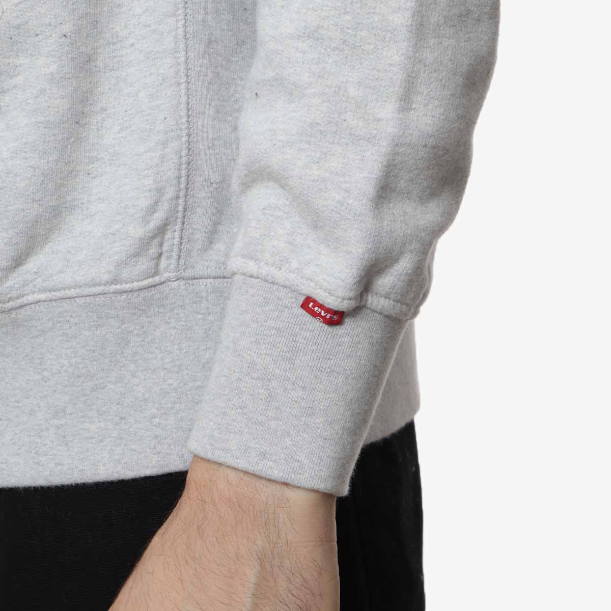 Levi's Authentic Crewneck Sweatshirt, Light Grey, Detail Shot 4