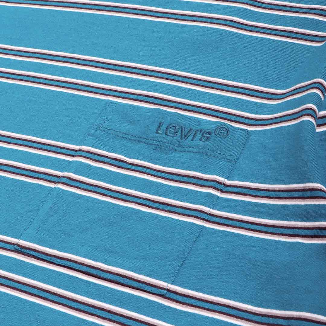 main Levis Pocket T-Shirt, Tamale Stripe Ocean Depths, Detail Shot 3