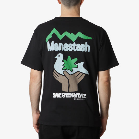 Manastash CiTee Pigion T-Shirt, Black, Detail Shot 1