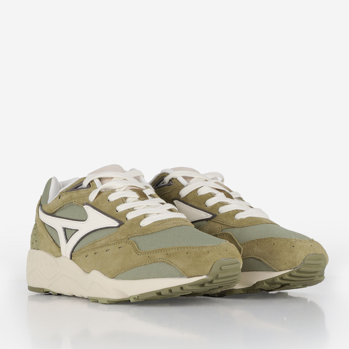 main Mizuno Contender Premium Shoes, Olive Drab Smoke Green Cloud Cream, Detail Shot 2