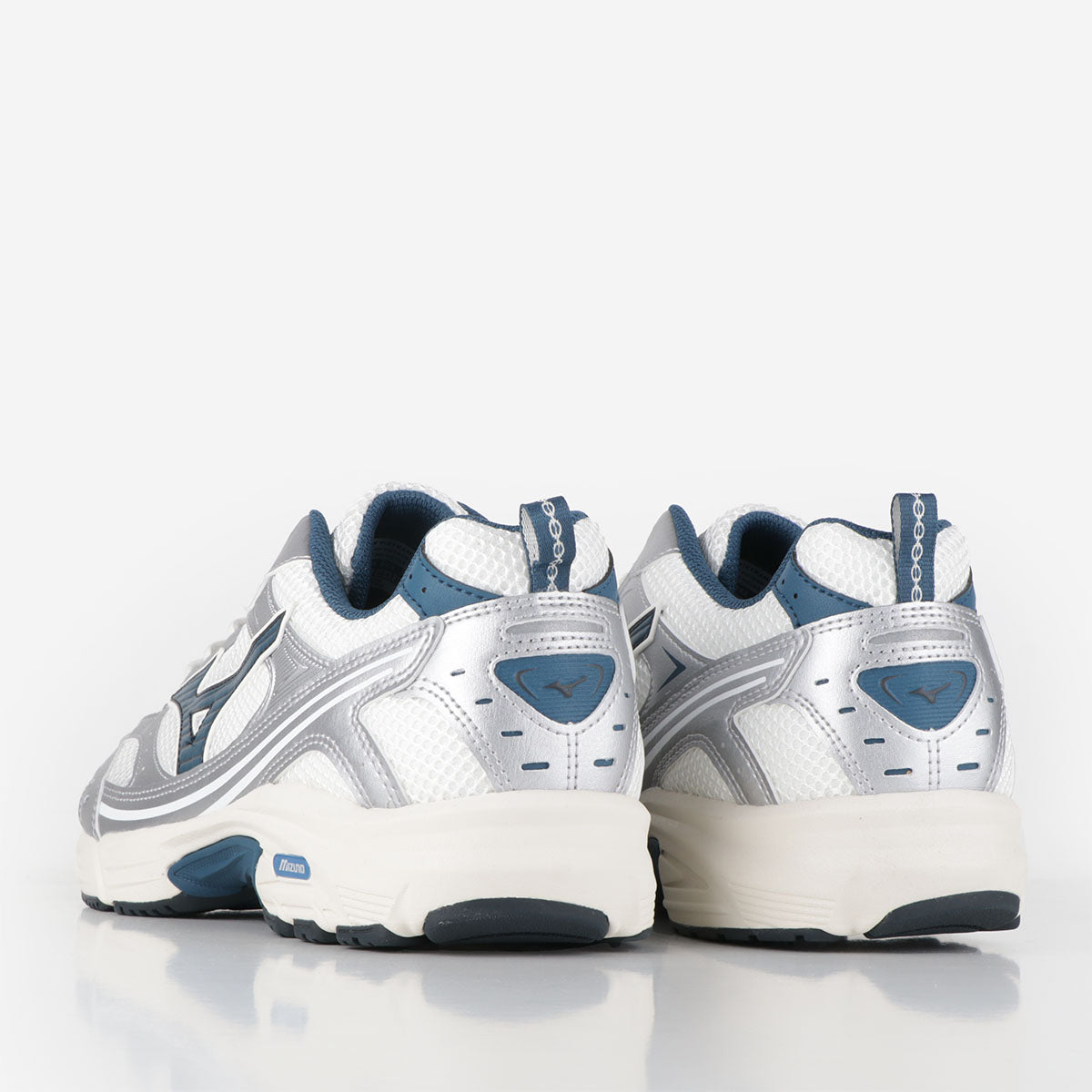 main Mizuno MXR Sport Shoes, Snow White Majolica Blue Silver, Detail Shot 3