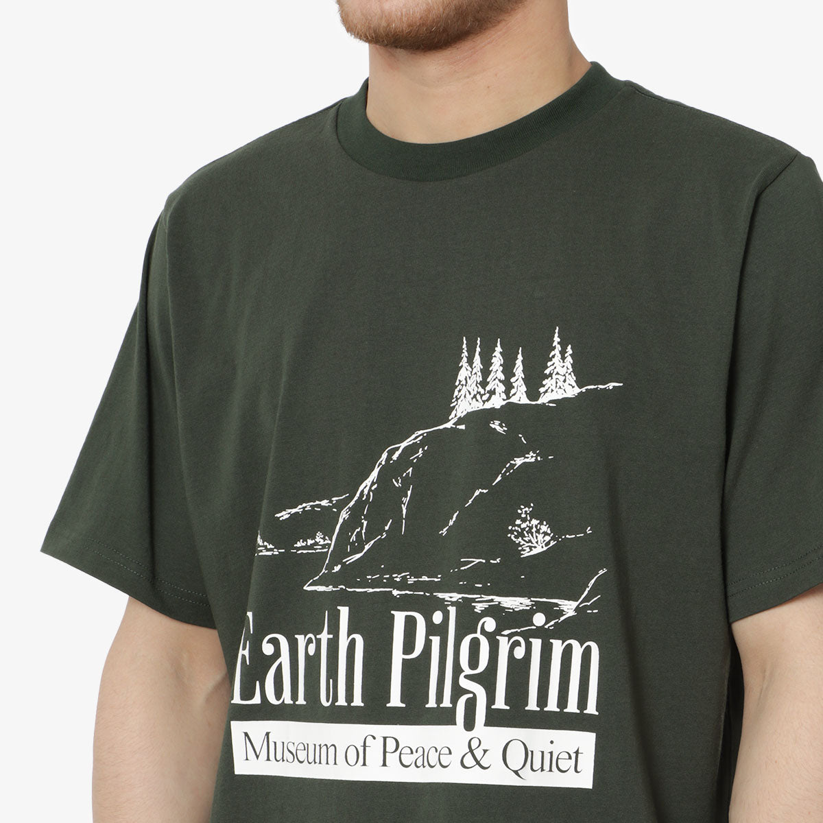 main Museum of Peace and Quiet Earth Pilgrim T-Shirt, Forest, Detail Shot 2