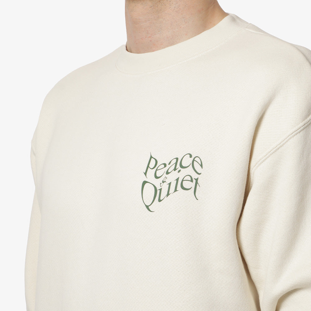 main Museum of Peace and Quiet Warped Crewneck Sweatshirt, Bone, Detail Shot 4