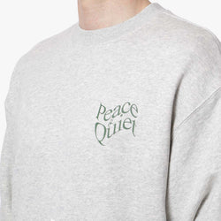 thumbnail Museum of Peace and Quiet Warped Crewneck Sweatshirt, Heather Grey, Detail Shot 4