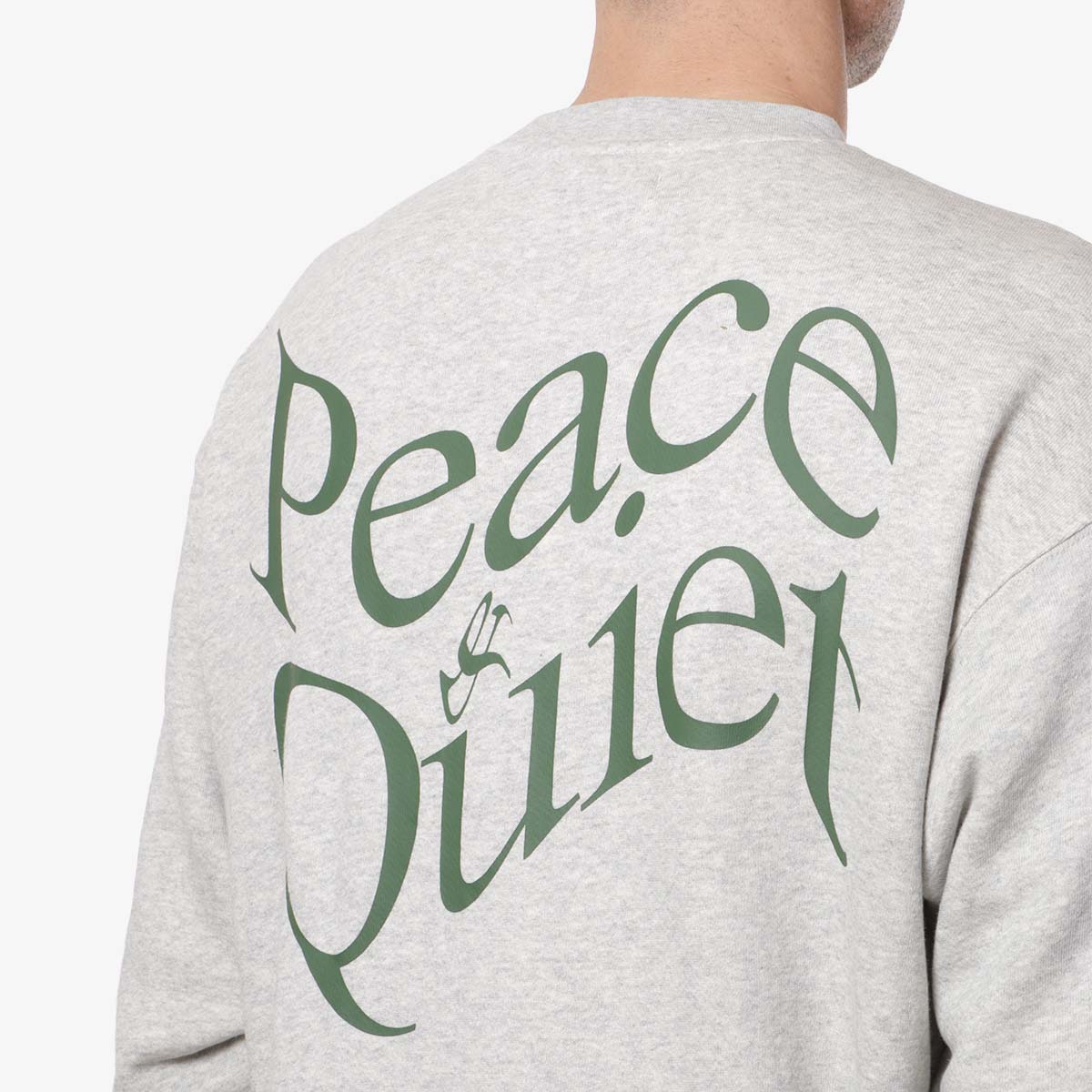 Museum of Peace and Quiet Warped Crewneck Sweatshirt, Heather Grey, Detail Shot 3