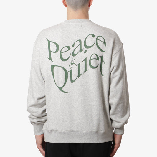 Museum of Peace and Quiet Warped Crewneck Sweatshirt, Heather Grey, Detail Shot 1