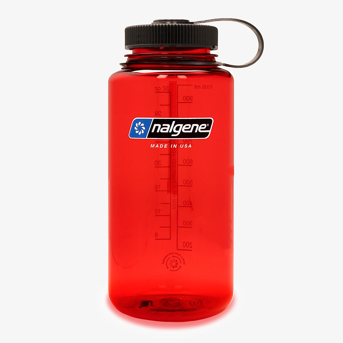 Nalgene Wide Mouth 1 Litre Tritan Sustain Water Bottle, Red, Detail Shot 1