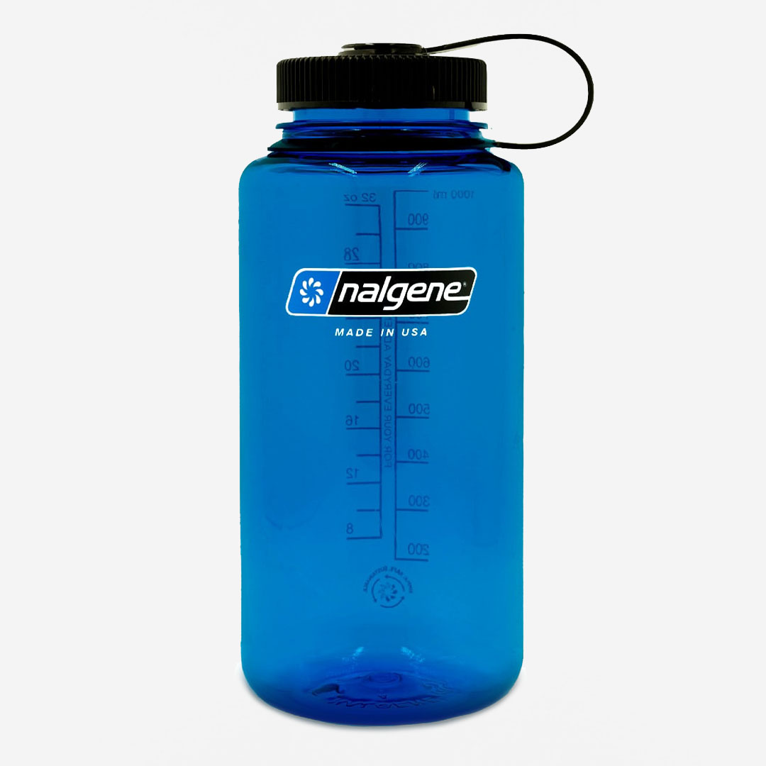 main Nalgene Wide Mouth 1 Litre Tritan Sustain Water Bottle, Slate Blue, Detail Shot 1