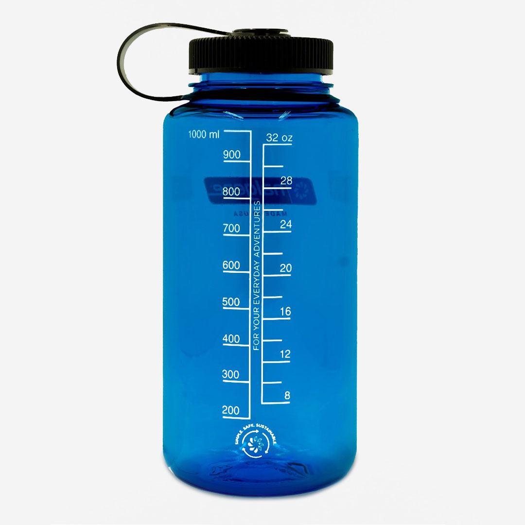 main Nalgene Wide Mouth 1 Litre Tritan Sustain Water Bottle, Slate Blue, Detail Shot 2