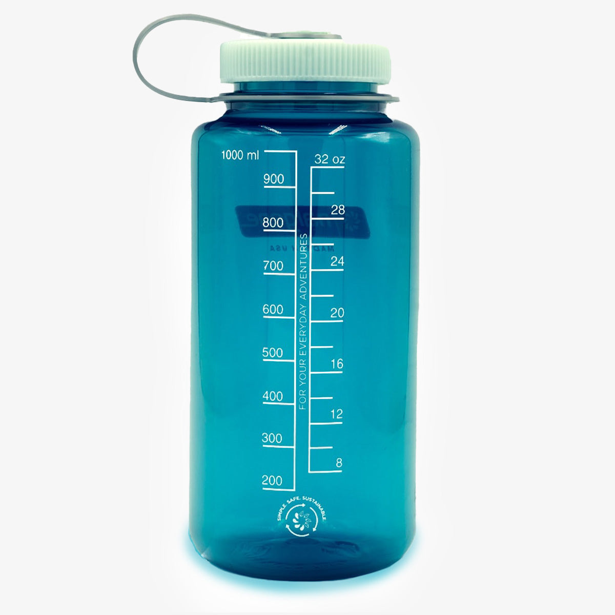 main Nalgene Wide Mouth 1 Litre Tritan Sustain Water Bottle, Trout Green, Detail Shot 1