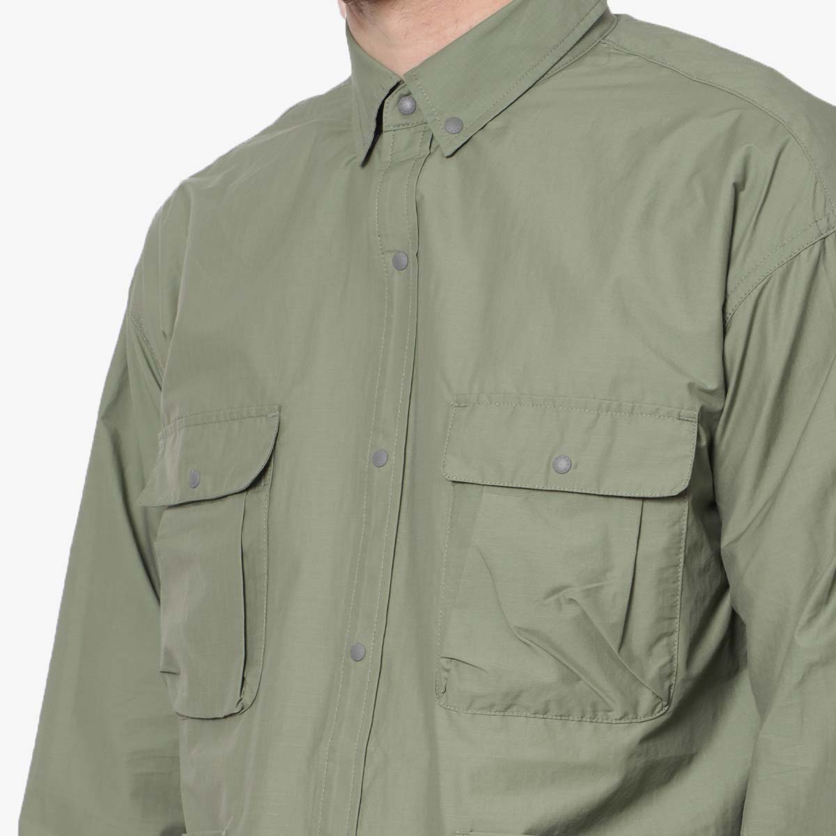 main Nanga C/N Ripstop Camp Shirt, Olive, Detail Shot 2