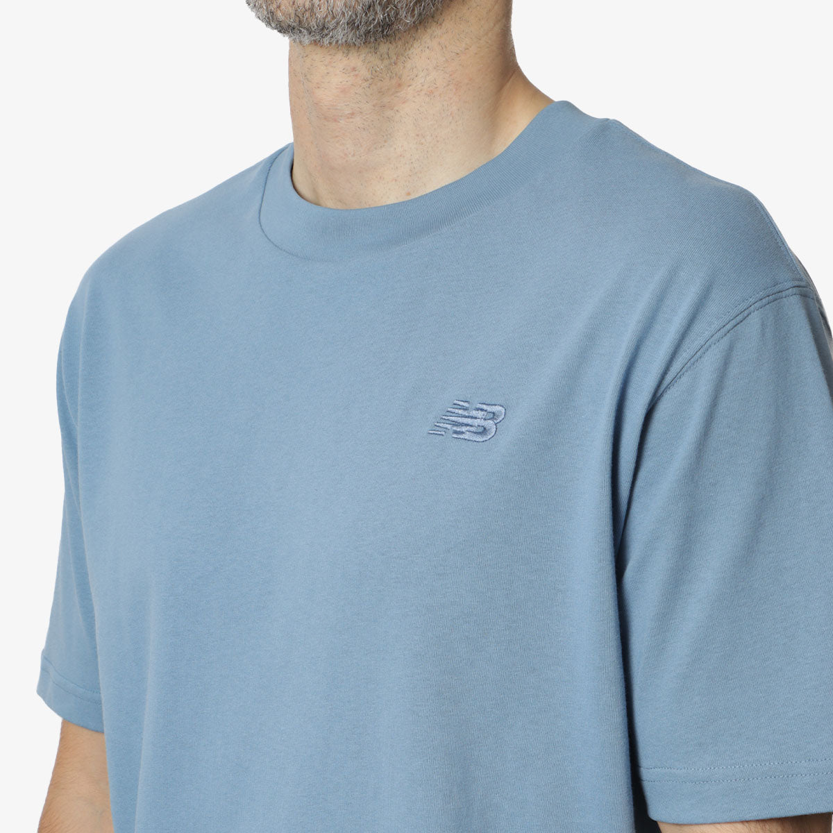 New Balance Athletics Cotton T-Shirt, Heron Blue, Detail Shot 2