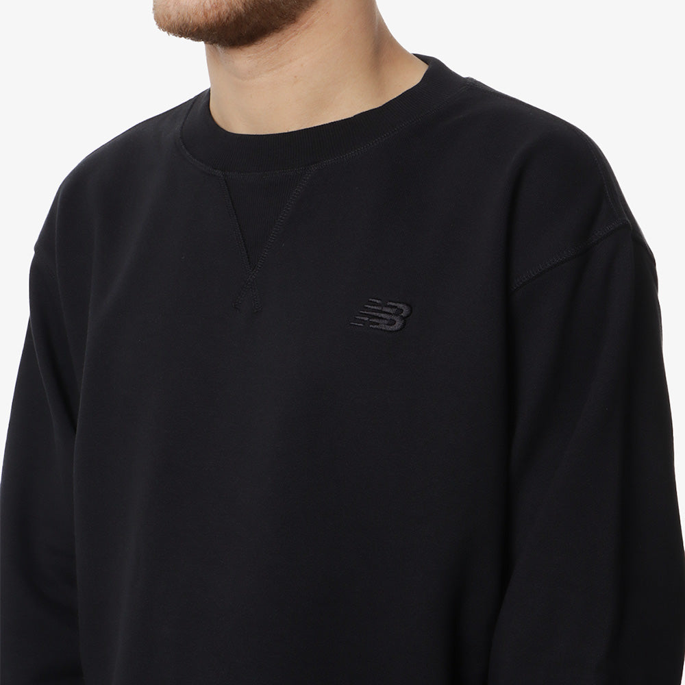 New Balance Athletics French Terry Crew Sweatshirt, Black, Detail Shot 2