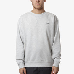 thumbnail New Balance Athletics French Terry Crew Sweatshirt, Ash Heather, Detail Shot 1