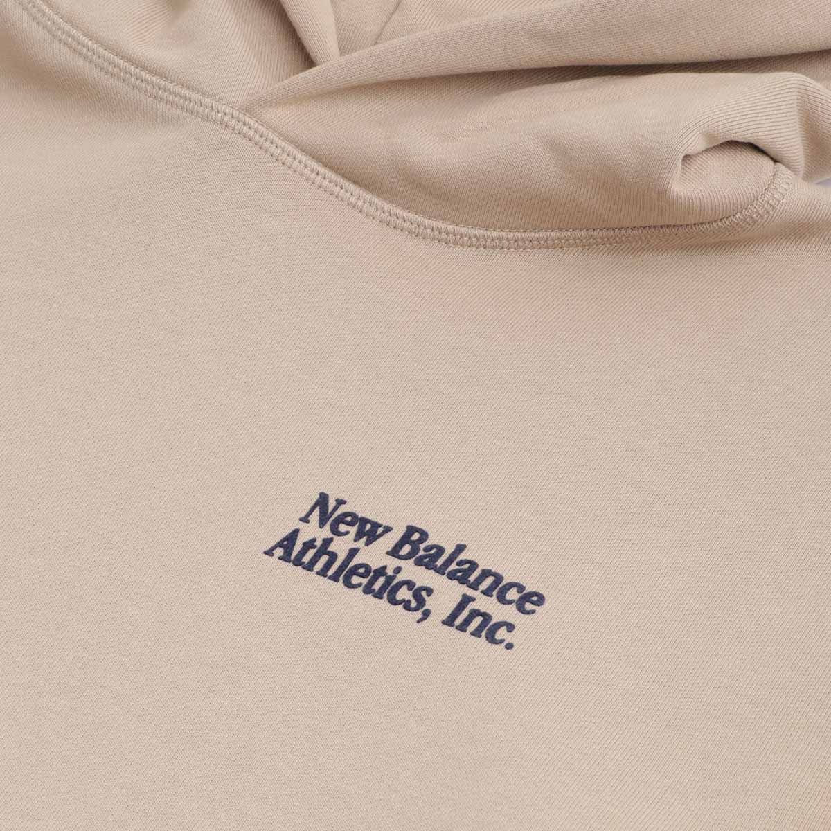 main New Balance Athletics Embroidered Relaxed Hoodie, Stoneware, Detail Shot 8