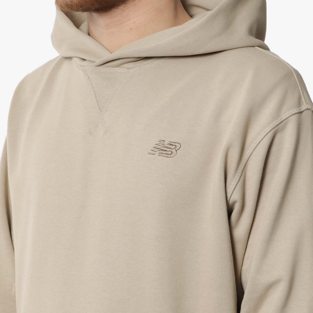 main New Balance Athletics French Terry Hoodie, Stoneware, Detail Shot 2